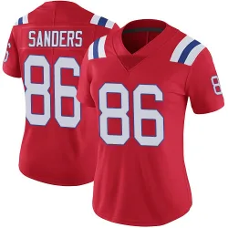 New England Patriots Women's Limited Red Vapor Untouchable Alternate Jersey (86 Braylon Sanders)