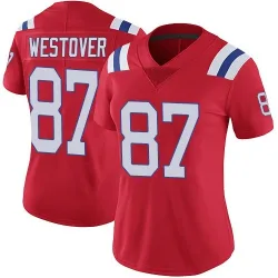 New England Patriots Women's Limited Red Vapor Untouchable Alternate Jersey (87 Jack Westover)