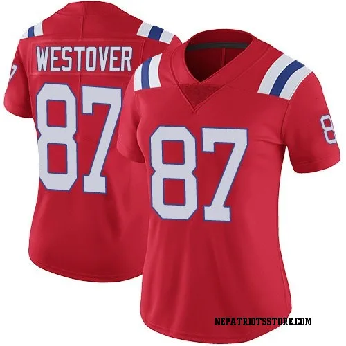 New England Patriots Women's Limited Red Vapor Untouchable Alternate Jersey (87 Jack Westover)