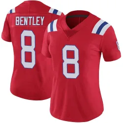 New England Patriots Women's Limited Red Vapor Untouchable Alternate Jersey (8 Ja'Whaun Bentley)