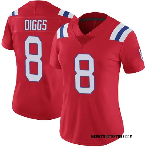 New England Patriots Women's Limited Red Vapor Untouchable Alternate Jersey (8 Stefon Diggs)