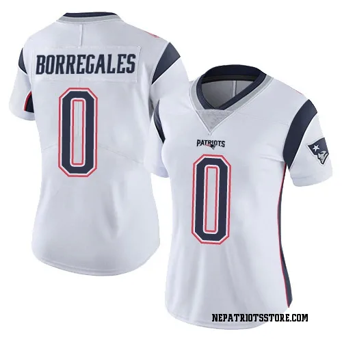 New England Patriots Women's Limited White Vapor Untouchable Jersey (0 Andres Borregales)