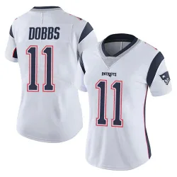 New England Patriots Women's Limited White Vapor Untouchable Jersey (11 Joshua Dobbs)