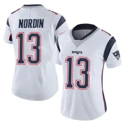 New England Patriots Women's Limited White Vapor Untouchable Jersey (13 Quinn Nordin)