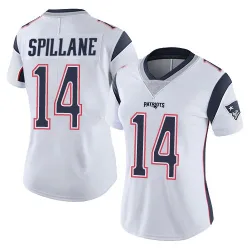 New England Patriots Women's Limited White Vapor Untouchable Jersey (14 Robert Spillane)