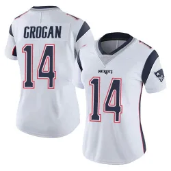 New England Patriots Women's Limited White Vapor Untouchable Jersey (14 Steve Grogan)