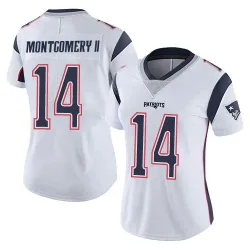 New England Patriots Women's Limited White Vapor Untouchable Jersey (14 Ty Montgomery II)
