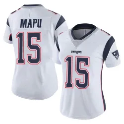 New England Patriots Women's Limited White Vapor Untouchable Jersey (15 Marte Mapu)