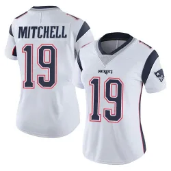 New England Patriots Women's Limited White Vapor Untouchable Jersey (19 Malcolm Mitchell)