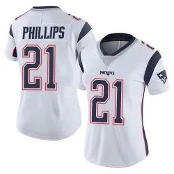 New England Patriots Women's Limited White Vapor Untouchable Jersey (21 Adrian Phillips)
