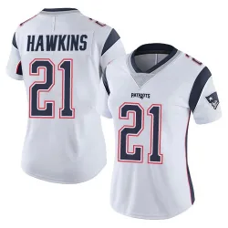 New England Patriots Women's Limited White Vapor Untouchable Jersey (21 Jaylinn Hawkins)