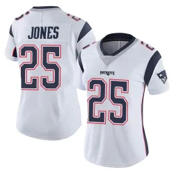 New England Patriots Women's Limited White Vapor Untouchable Jersey (25 Marcus Jones)