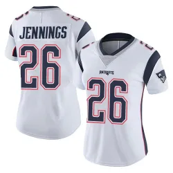 New England Patriots Women's Limited White Vapor Untouchable Jersey (26 Terrell Jennings)