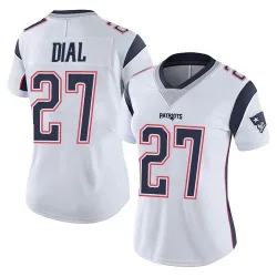 New England Patriots Women's Limited White Vapor Untouchable Jersey (27 Marcellas Dial Jr.)