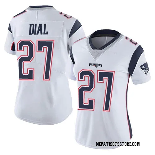 New England Patriots Women's Limited White Vapor Untouchable Jersey (27 Marcellas Dial Jr.)