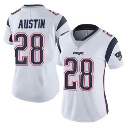 New England Patriots Women's Limited White Vapor Untouchable Jersey (28 Alex Austin)