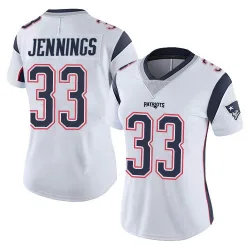 New England Patriots Women's Limited White Vapor Untouchable Jersey (33 Anfernee Jennings)