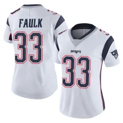 New England Patriots Women's Limited White Vapor Untouchable Jersey (33 Kevin Faulk)