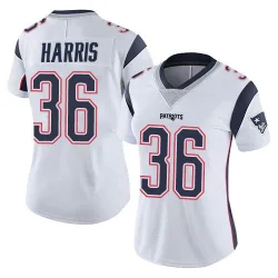 New England Patriots Women's Limited White Vapor Untouchable Jersey (36 Kevin Harris)