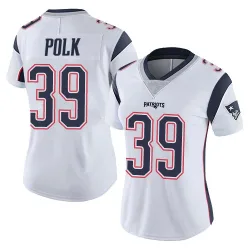 New England Patriots Women's Limited White Vapor Untouchable Jersey (39 Jordan Polk)