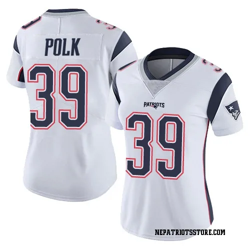 New England Patriots Women's Limited White Vapor Untouchable Jersey (39 Jordan Polk)