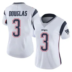 New England Patriots Women's Limited White Vapor Untouchable Jersey (3 DeMario Douglas)