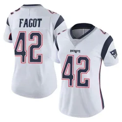 New England Patriots Women's Limited White Vapor Untouchable Jersey (42 Diego Fagot)