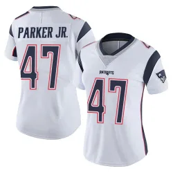 New England Patriots Women's Limited White Vapor Untouchable Jersey (47 Andrew Parker Jr.)