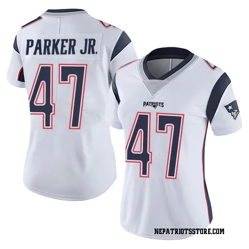 New England Patriots Women's Limited White Vapor Untouchable Jersey (47 Andrew Parker Jr.)