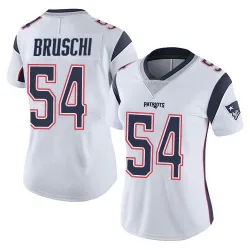 New England Patriots Women's Limited White Vapor Untouchable Jersey (54 Tedy Bruschi)