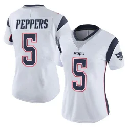 New England Patriots Women's Limited White Vapor Untouchable Jersey (5 Jabrill Peppers)