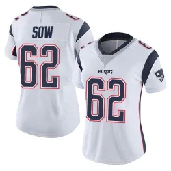 New England Patriots Women's Limited White Vapor Untouchable Jersey (62 Sidy Sow)