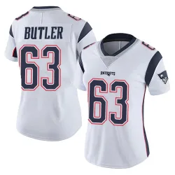 New England Patriots Women's Limited White Vapor Untouchable Jersey (63 Mehki Butler)