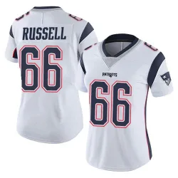 New England Patriots Women's Limited White Vapor Untouchable Jersey (66 Jotham Russell)