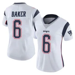 New England Patriots Women's Limited White Vapor Untouchable Jersey (6 Javon Baker)