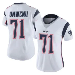 New England Patriots Women's Limited White Vapor Untouchable Jersey (71 Mike Onwenu)