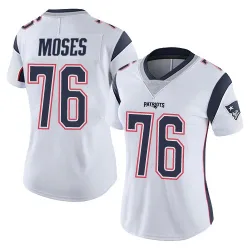 New England Patriots Women's Limited White Vapor Untouchable Jersey (76 Morgan Moses)