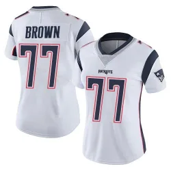 New England Patriots Women's Limited White Vapor Untouchable Jersey (77 Ben Brown)