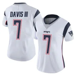 New England Patriots Women's Limited White Vapor Untouchable Jersey (7 Carlton Davis III)