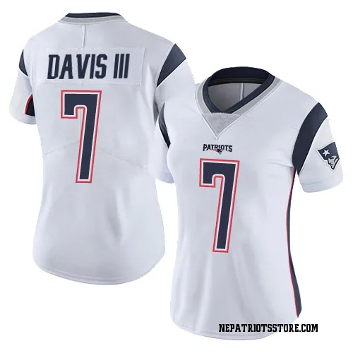 New England Patriots Women's Limited White Vapor Untouchable Jersey (7 Carlton Davis III)