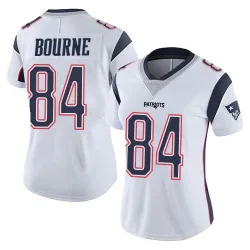 New England Patriots Women's Limited White Vapor Untouchable Jersey (84 Kendrick Bourne)