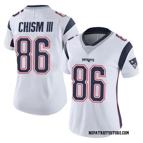 New England Patriots Women's Limited White Vapor Untouchable Jersey (86 Efton Chism III)