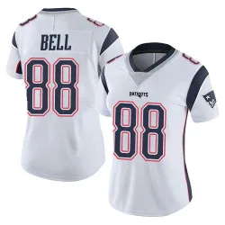 New England Patriots Women's Limited White Vapor Untouchable Jersey (88 Jaheim Bell)