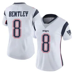 New England Patriots Women's Limited White Vapor Untouchable Jersey (8 Ja'Whaun Bentley)