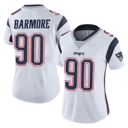 New England Patriots Women's Limited White Vapor Untouchable Jersey (90 Christian Barmore)