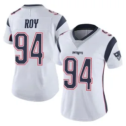 New England Patriots Women's Limited White Vapor Untouchable Jersey (94 Jaquelin Roy)