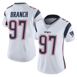 New England Patriots Women's Limited White Vapor Untouchable Jersey (97 Alan Branch)