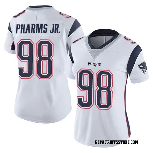 New England Patriots Women's Limited White Vapor Untouchable Jersey (98 Jeremiah Pharms Jr.)