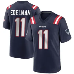 New England Patriots Youth Game Navy Blue Team Color Jersey (11 Julian Edelman)