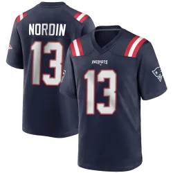 New England Patriots Youth Game Navy Blue Team Color Jersey (13 Quinn Nordin)